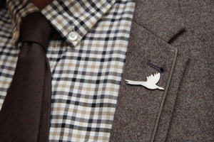 Flying Pheasant Lapel Pin - Lucy Symons Jewellery