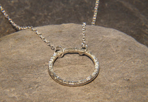 Hammered Circle Necklace - Lucy Symons Jewellery