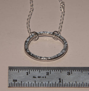 Hammered Circle Necklace - Lucy Symons Jewellery