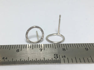 Hammered Circle Stud Earrings - Lucy Symons Jewellery