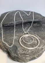 Load image into Gallery viewer, Double Circle Long Statement Pendant - Lucy Symons Jewellery