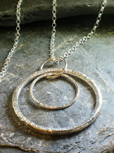 Load image into Gallery viewer, Double Circle Long Statement Pendant - Lucy Symons Jewellery
