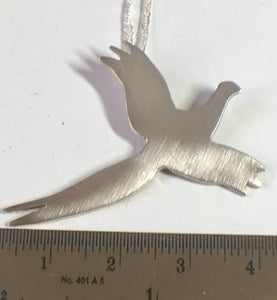 Pheasant in Flight Pendant - Lucy Symons Jewellery