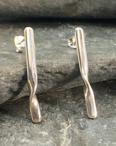 Rolling Waves Drop Stud Earrings - Lucy Symons Jewellery