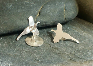 Pheasant in Flight Cufflinks - Lucy Symons Jewellery
