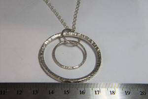 Double Circle Long Statement Pendant - Lucy Symons Jewellery