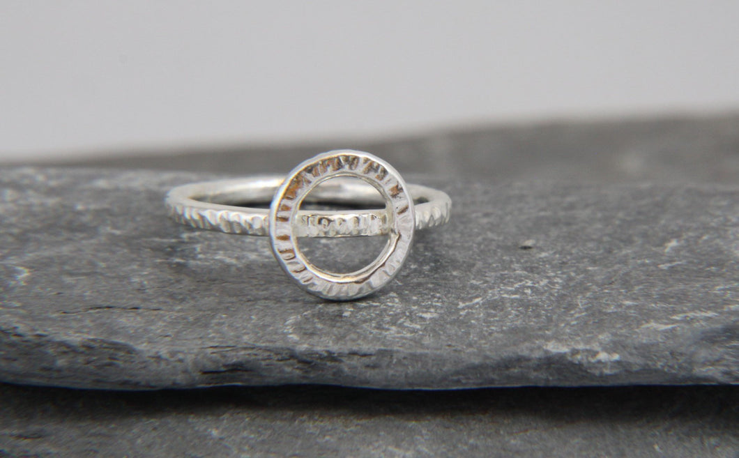 Hammered Circle Ring - Lucy Symons Jewellery
