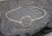 Load image into Gallery viewer, Hammered Circle Clasp Bangle - Lucy Symons Jewellery