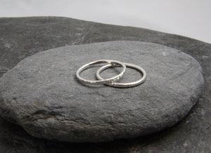 Hammered Skinny Stacking Ring - Lucy Symons Jewellery