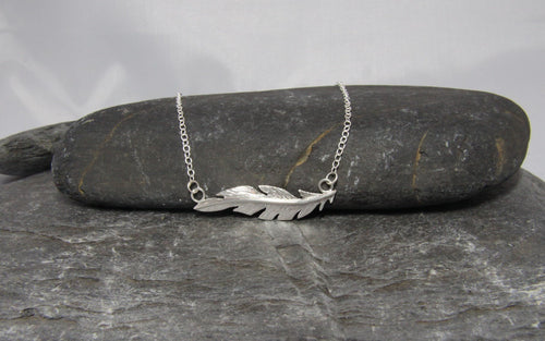Floating Feather Silver Necklace - Lucy Symons Jewellery